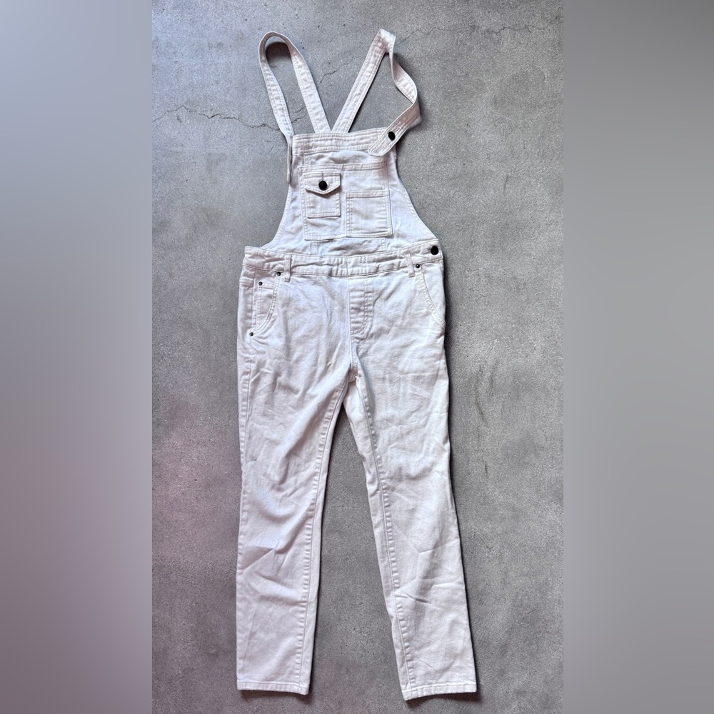 Free People White Skinny Overalls Size 26
